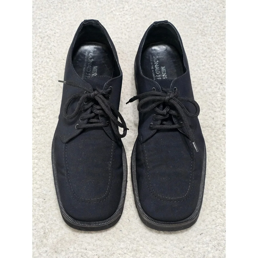 Donald J Pliner Mens Black Fabric Lace Up Lug Sole Oxford Shoes Italy Size 11 M